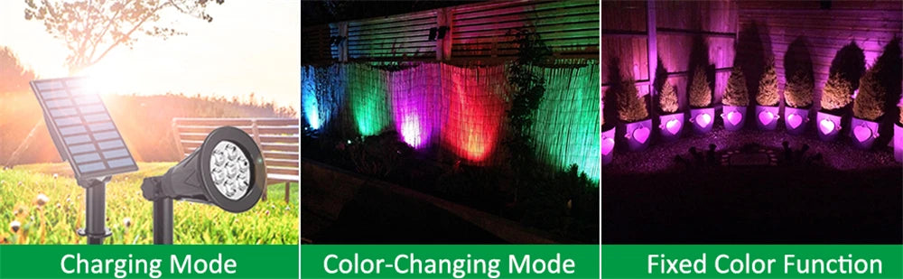 T-SUN 7LEDS Solar Spotlight IP65 Waterproof Solar Garden Light Solar Wall Light Solar Light With Fixed Color Solar Lamp Outdoor