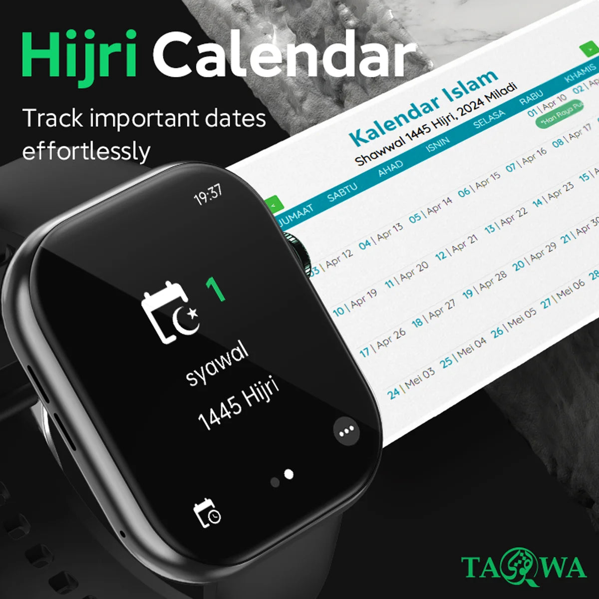 TAQWA Quran SMART WATCH 100+ Sports Modes Fitness Tracker Watch Muslim Smart Watch Electronic Muslim Rosary