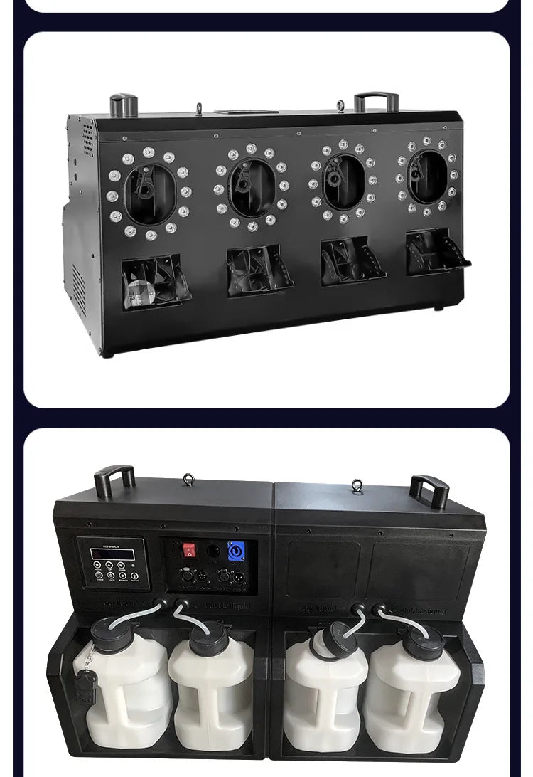 Special Performance Large Wedding Props Bar Bubble Blowing Machine Four-Hole LED Smoke DMX512 Control Mode Moving Head Lights