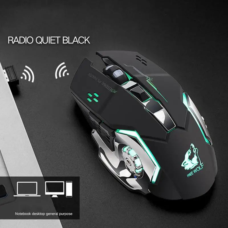 Rechargeable X8 Wireless Silent LED Backlit USB Optical Ergonomic Gaming Mouse Usb Mouse