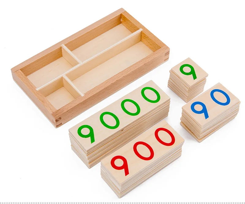 Wooden Numbers Card 1-9000 Montessori Learning Card Math Teaching Aids Preschool Children Early Education For Baby