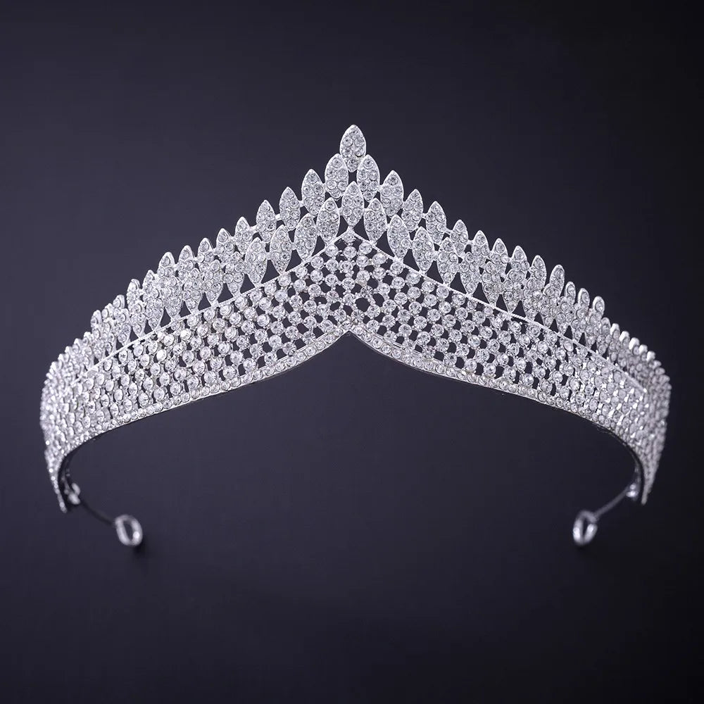 Silver Color Crystal Rhinestone Crown and Tiara Wedding Hair Accessories Bridal Tiaras Hair Crown Wedding Headpiece Women Diadem