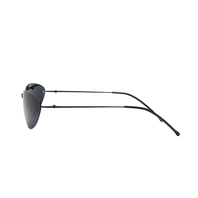 Fashion Rimless Square Sunglasses Mens Rectangle Photochromic Polarized Driving Sunglasses Oval Sun glasses UV400
