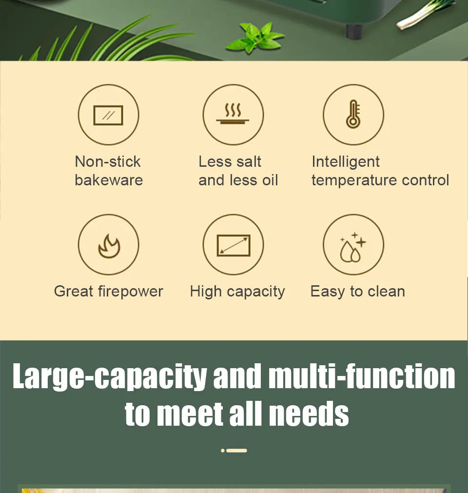 New stainless steel frying and grilling dual-purpose smokeless barbecue grill non-stick electric bakeware household high power