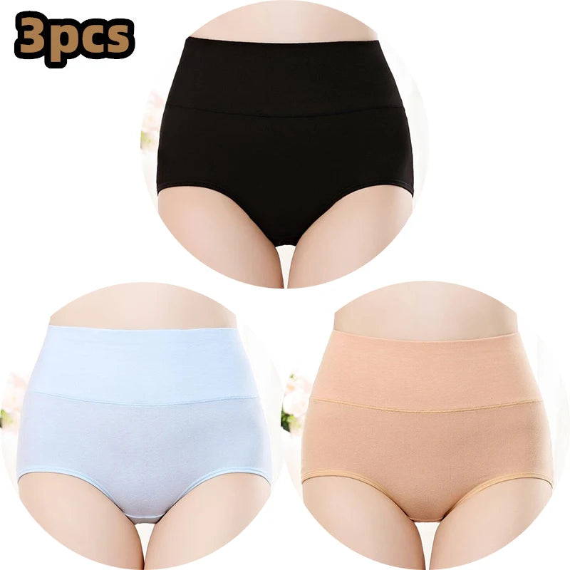 Cotton Women's Panties Elastic Soft Large Size XXXL Embossed ROSE Ladies Underwear Breathable Sexy High Waist Briefs