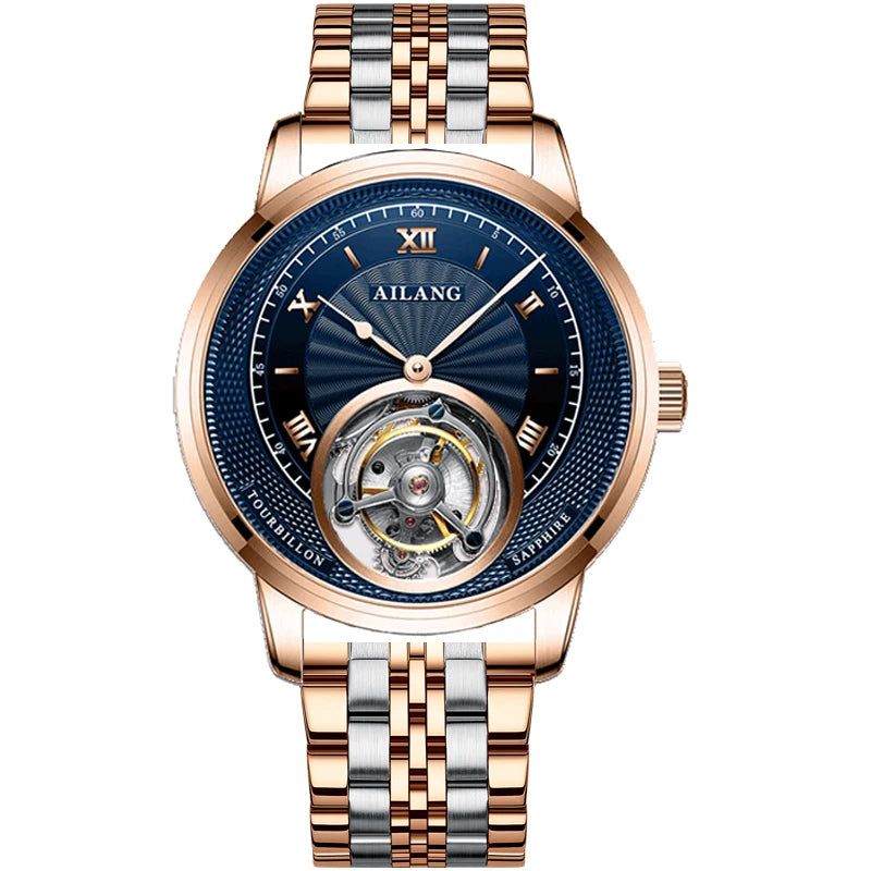 AILANG new authentic luxury real tourbillon mechanical watch fashion business waterproof men's watch