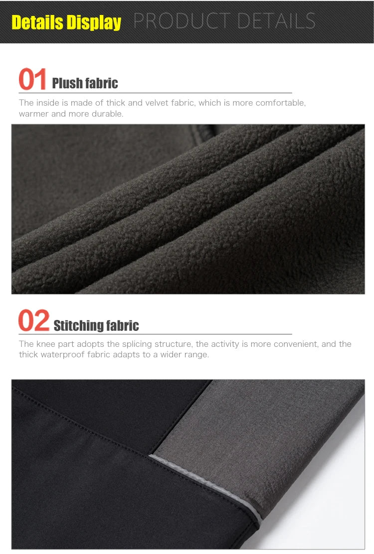 QUESHARK Men Women Thicked Warm Fleece Cycling Pants Windproof Waterproof  MTB Road Bike Bicycle Camping Trekking Trousers