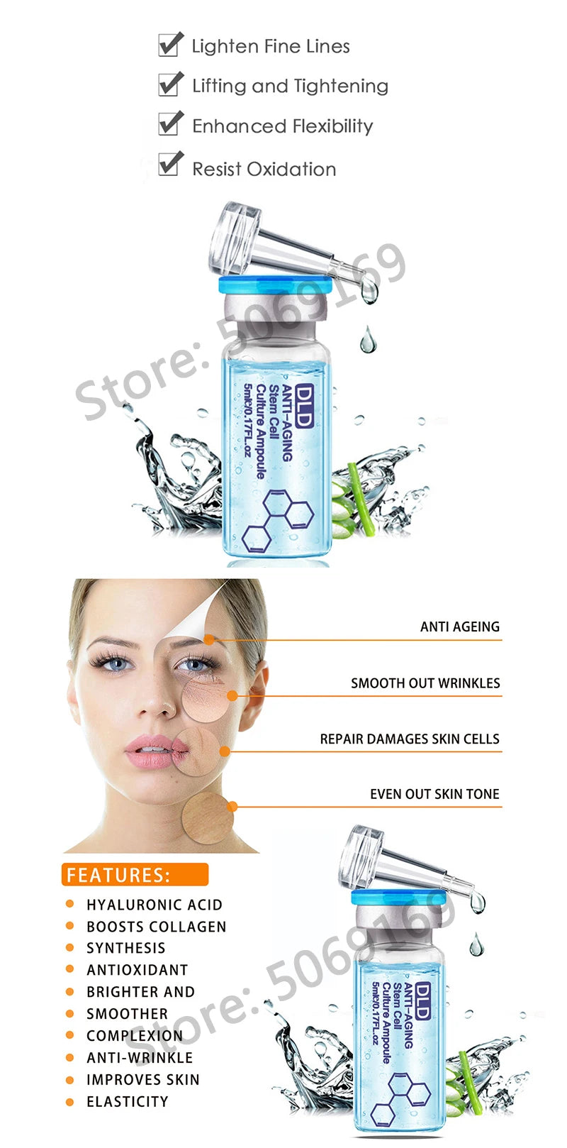10 vials Korean 5ml BB Cream Glow Beginner Starter Kit Facial Moisturising Sunscreen Essence Foundation Cream Skin Care