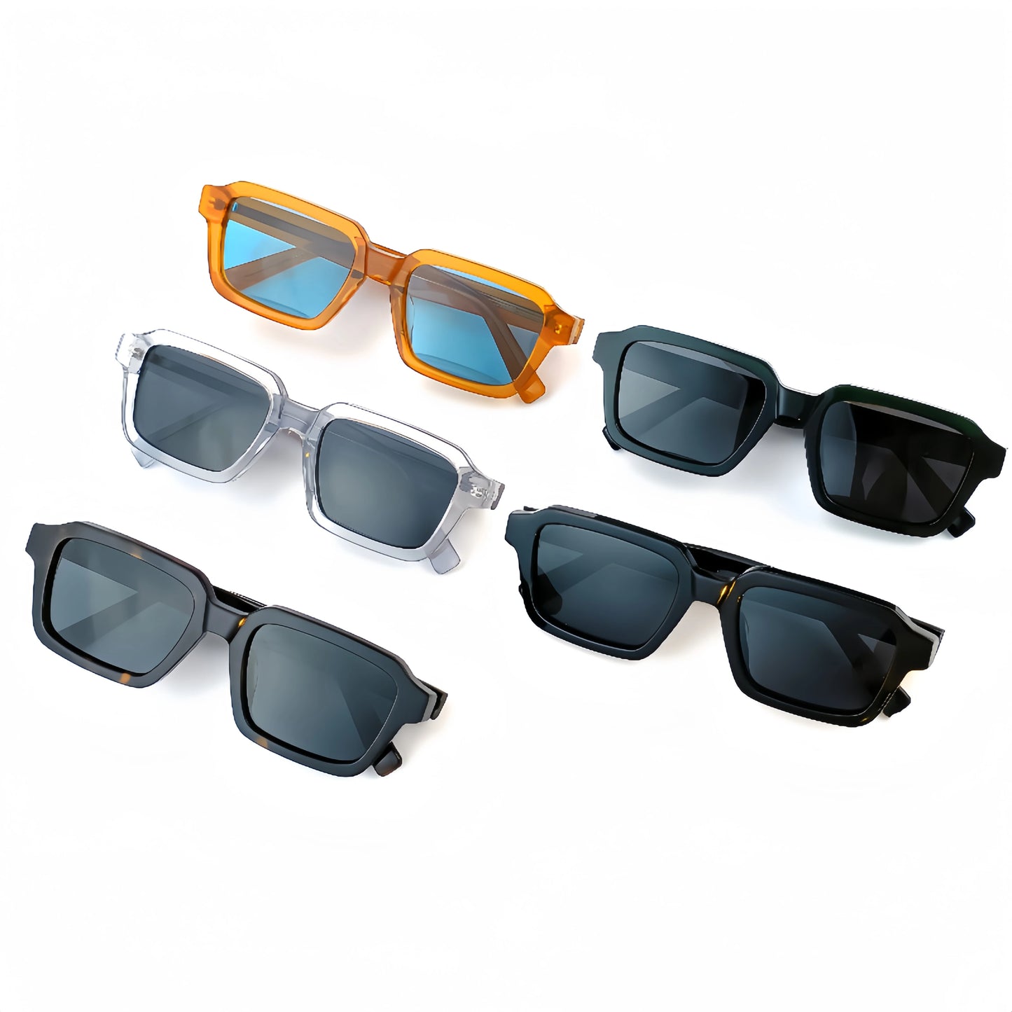 HBK Classic Retro Round Polarized Sunglasses for Women Men Acetate Frame Tac Lens Stylish Luxury Street Snap Travel Fashion