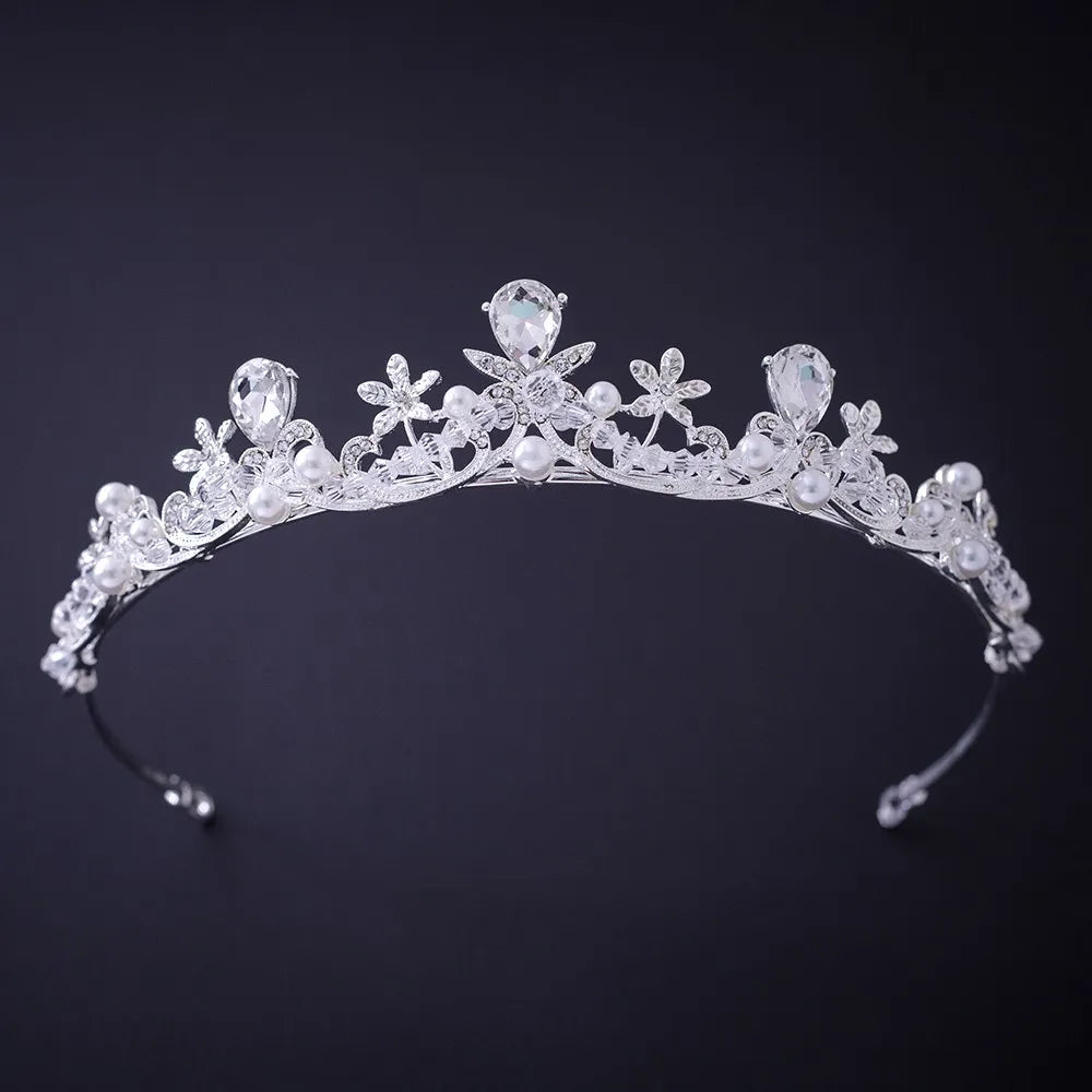 Silver Color Crystal Rhinestone Crown and Tiara Wedding Hair Accessories Bridal Tiaras Hair Crown Wedding Headpiece Women Diadem