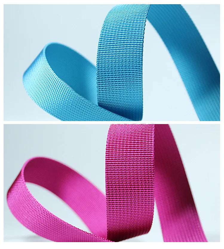 Polyester Webbing Colorful PP Webbing Strap Dog Collar Harness Backpack Bag Belt 50 Yards 1cm-2.5cm Width DIY Sewing Accessories