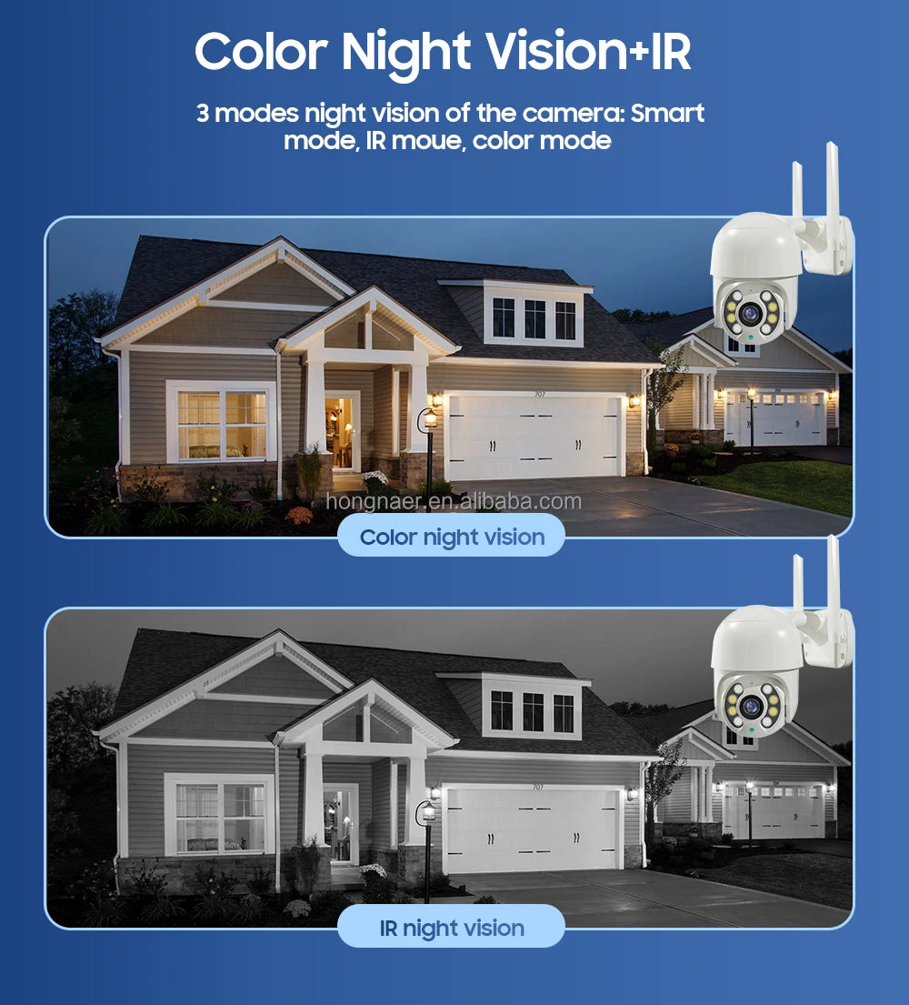 Hongnaer 3MP Human Tracking Indoor Outdoor HD Wireless Dome PTZ IP Camera Tuya Smart 360 Home WiFi Security CCTV Network Camera