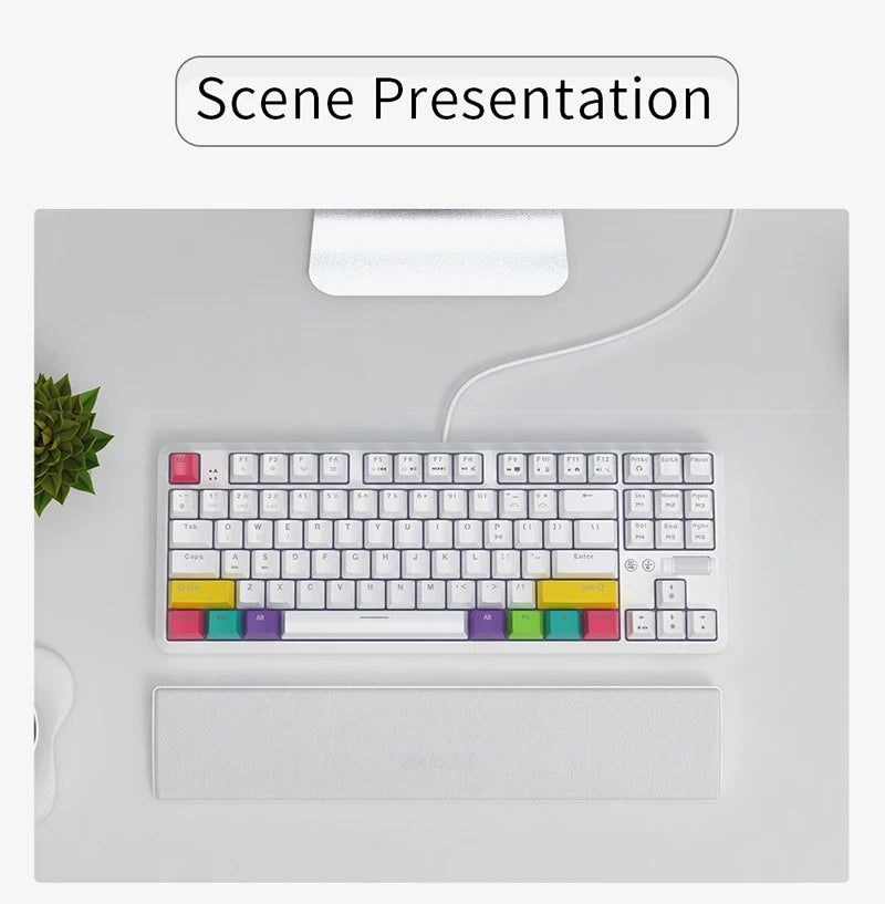 AJAZZ Wrist Rest Mechanical Keyboard 61/81/87/104 Keys Keyboard PU Wrist Pad Support Ergonomic Soft Memory Foam Hand Rest