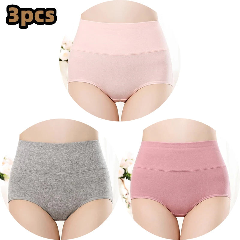 Cotton Women's Panties Elastic Soft Large Size XXXL Embossed ROSE Ladies Underwear Breathable Sexy High Waist Briefs