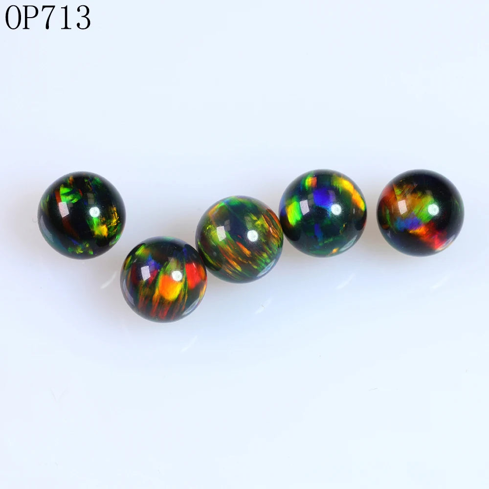 Free Shipping Glass Jewelry Material Heat Resistant Ball Beads Top Fire Synthetic Gilson Opal Stone