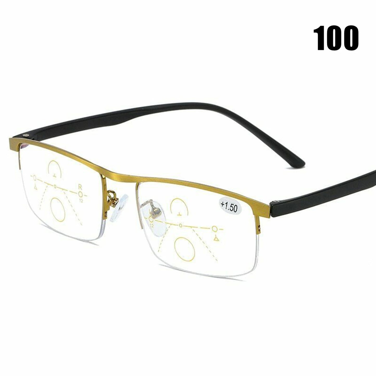 German Intelligent Color Progressive Half Frame Auto Focus Reading Glasses Anti-Blue Light Clearly For Women Men Eyeglasses
