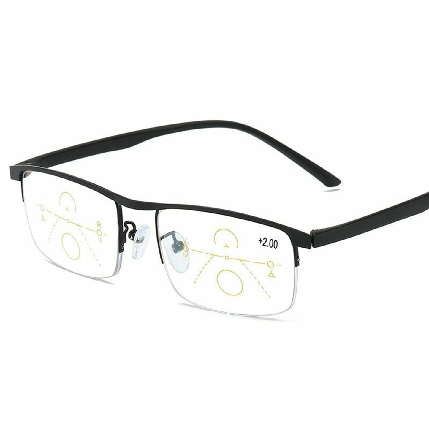 German Intelligent Color Progressive Half Frame Auto Focus Reading Glasses Anti-Blue Light Clearly For Women Men Eyeglasses