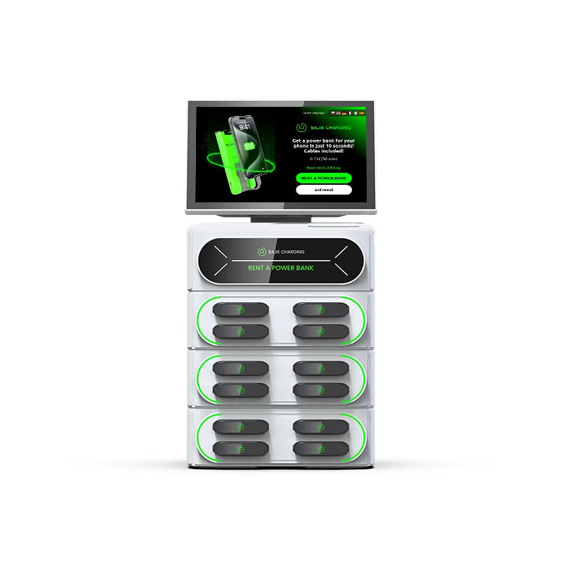 Portable 6000mAh Battery Power Station with 12 Slots and Screen 4G Mobile Charging Sharing Feature 12Slots Shared Power Bank