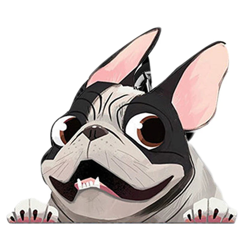 French Bulldog Car Sticker Pet Dog Vinyl Decal Animal Cartoon Auto Stickers Waterproof Bumper Accessories Decoration 12*14cm
