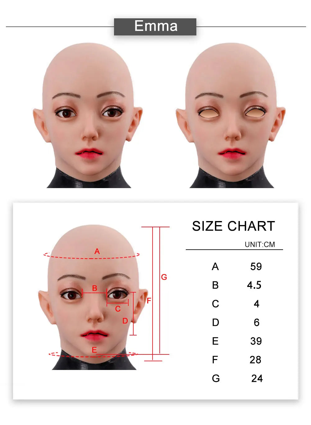 Dokier Crossdressing Soft Silicone Cosplay Costume Masks Props for Crossdresser Transvestite Halloween Cosplay Male to Female