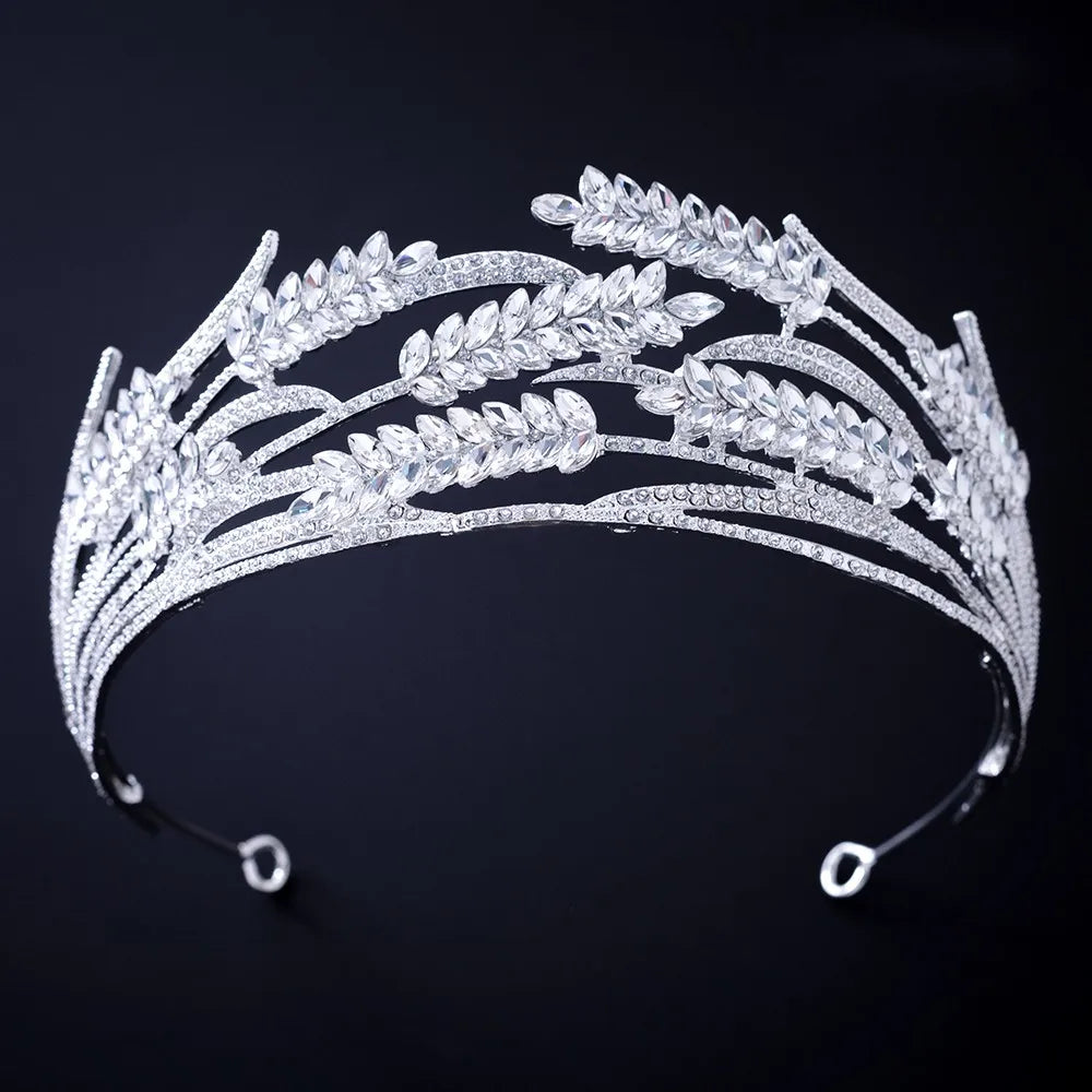 Silver Color Crystal Rhinestone Crown and Tiara Wedding Hair Accessories Bridal Tiaras Hair Crown Wedding Headpiece Women Diadem