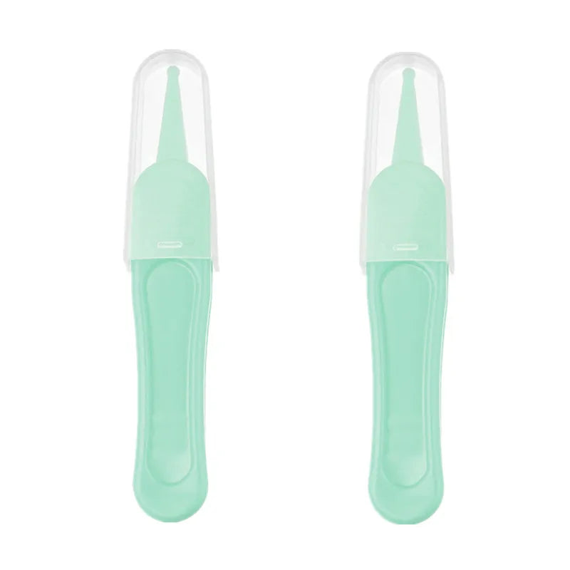 2pcs/lot Safety Obtuse Clean Tweezer for Baby Cleaning Earwax Booger Navel Dirt Tweezer Infant Baby Daily Nursing Care