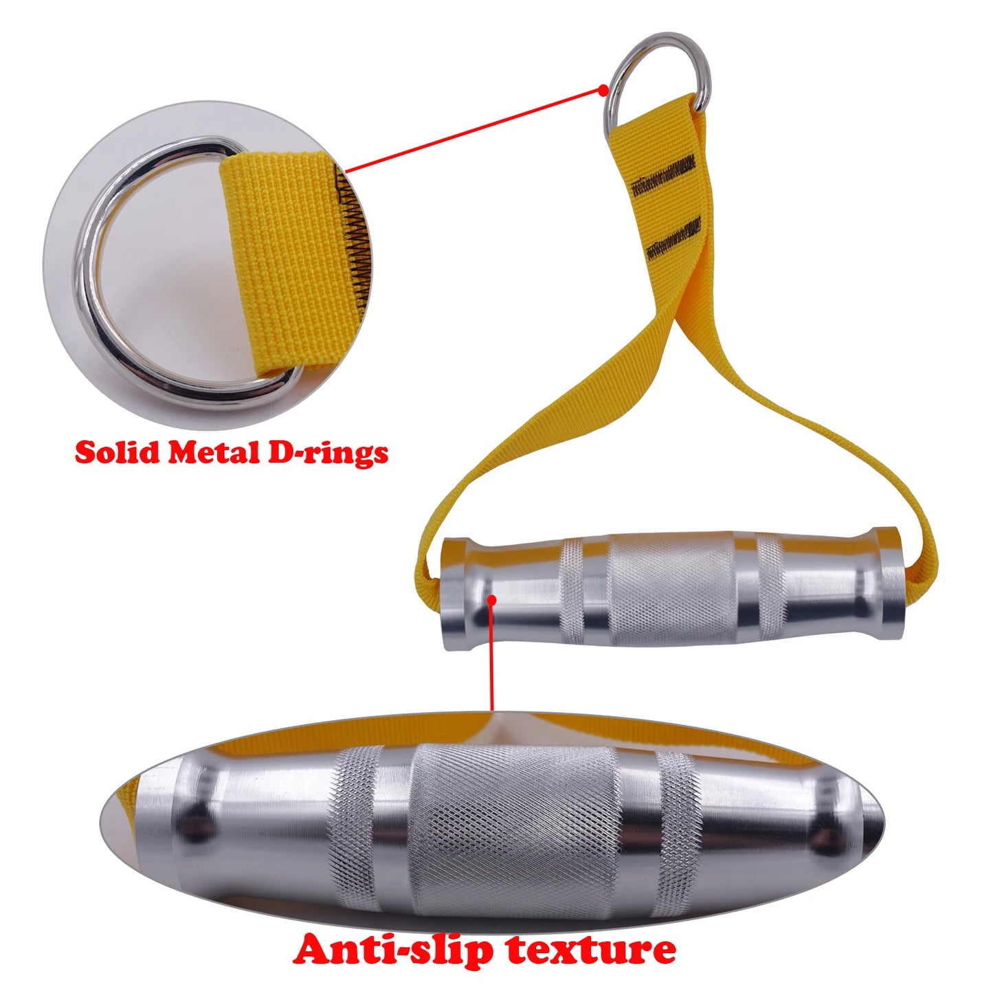 Exercise Gym Metal Handles Grip Heavy Duty Workout Cable Machine Attachment Resistance Band Pull Down Home Fitness Accessories