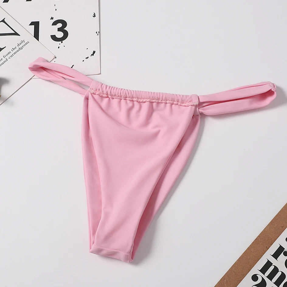 Sexy Micro Bikini 2024 Woman Swimsuit Mini Thong Bikinis Set Beachwear Halter Top Swimwear Women Swimming Wear for Bathing Suit