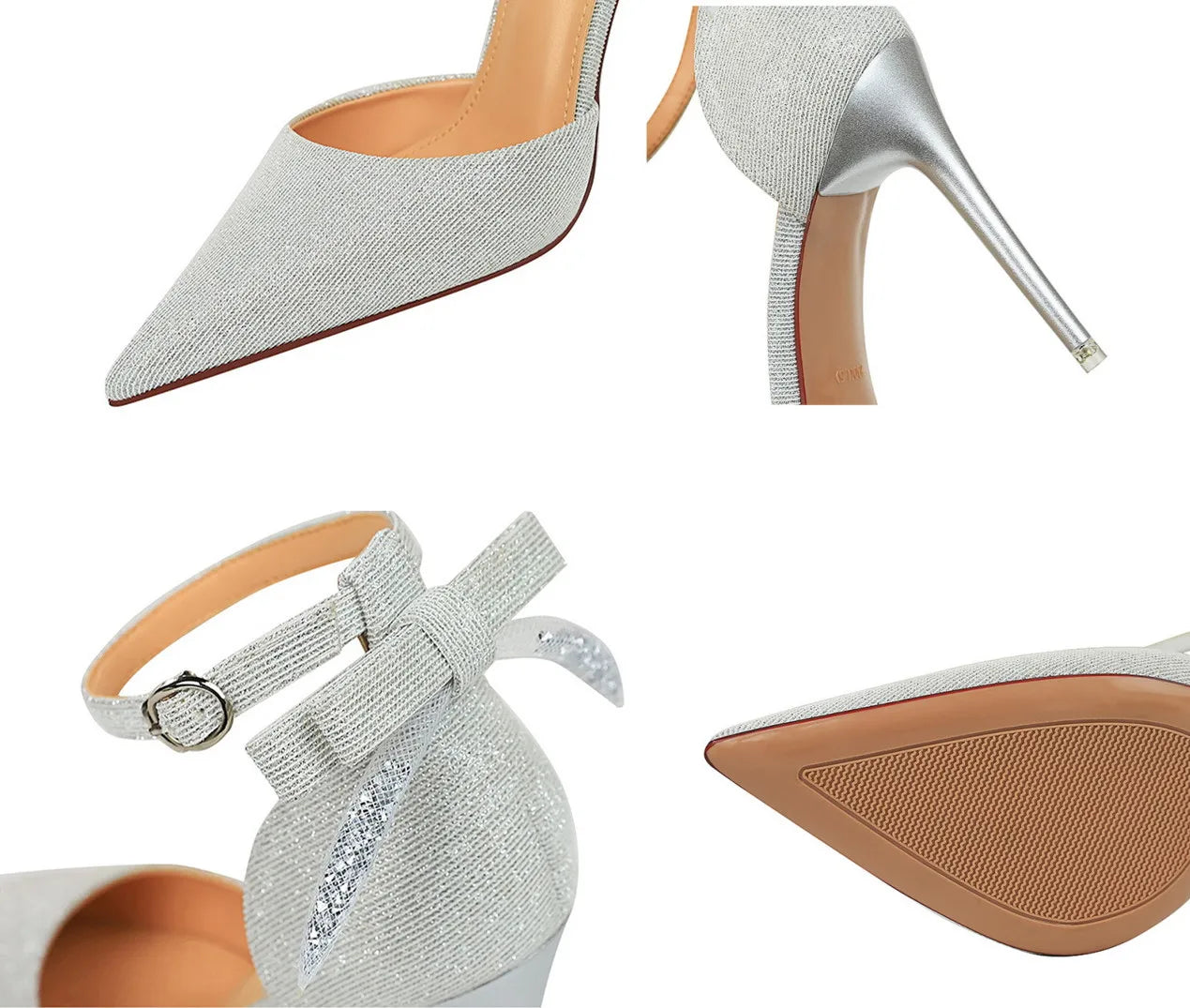 286-2 High Quality Trendy High Heeled Shoes for Women Shallow Pointed Toe Hollow Out Back Bow Ladies Heeled Sandals