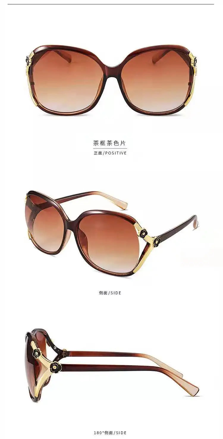 glasses 2021sunglasses women fashion big frame trend rose decorative glasses