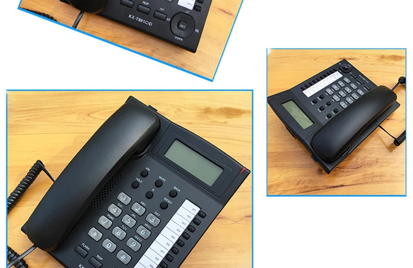 Desktop Corded Telephone, Wired Landline Phone for Home/Hotel/Office, Handsfree, with Blue Backlit, Caller ID, in English