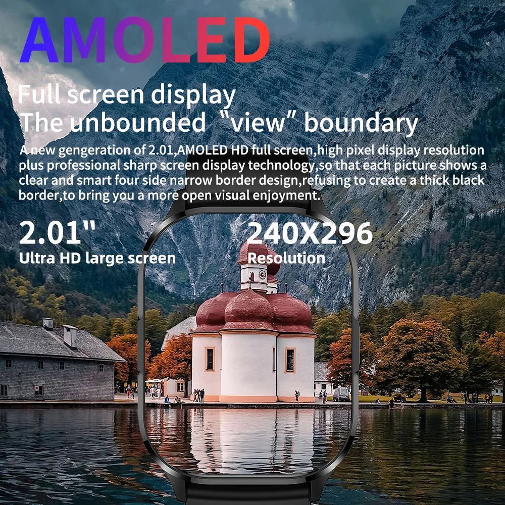 SENBONO 2023 Men Women Smartwatch AMOLED Always Display Fitness Tracker Waterproof BT Call Smart Watch for IOS Android IP67