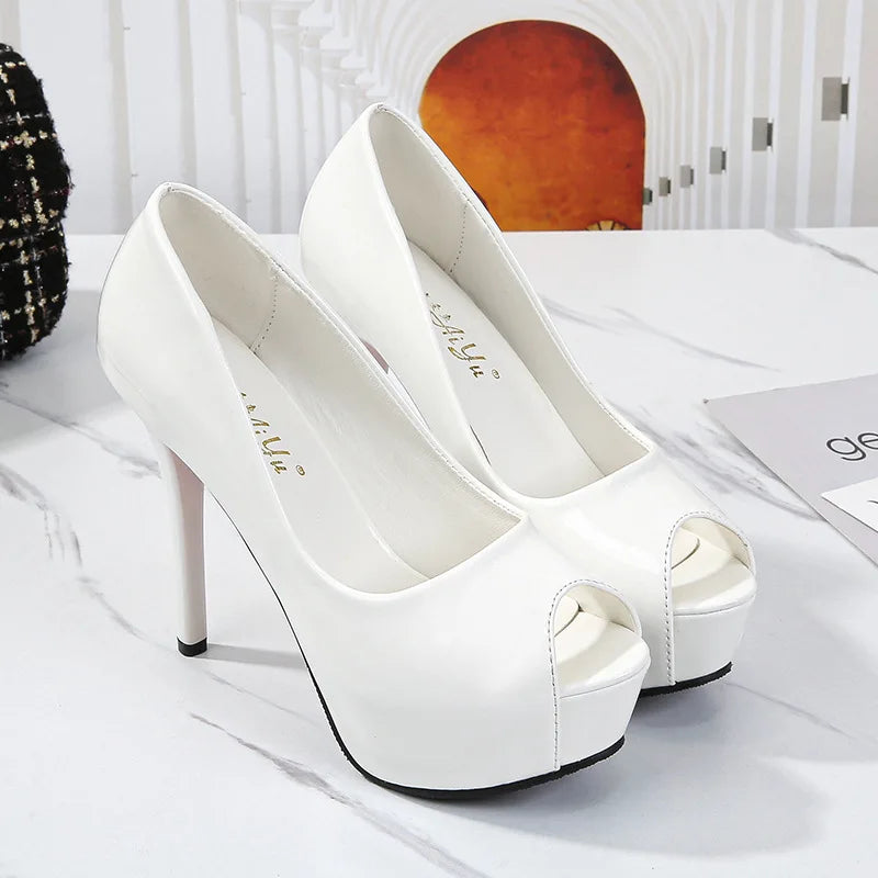 Luxury Shoes for Women Red Shiny Bottom Pumps Brand High Heel Shoes 12cm Sexy Party Pointed Toe Wedding Shoes With Red Soles