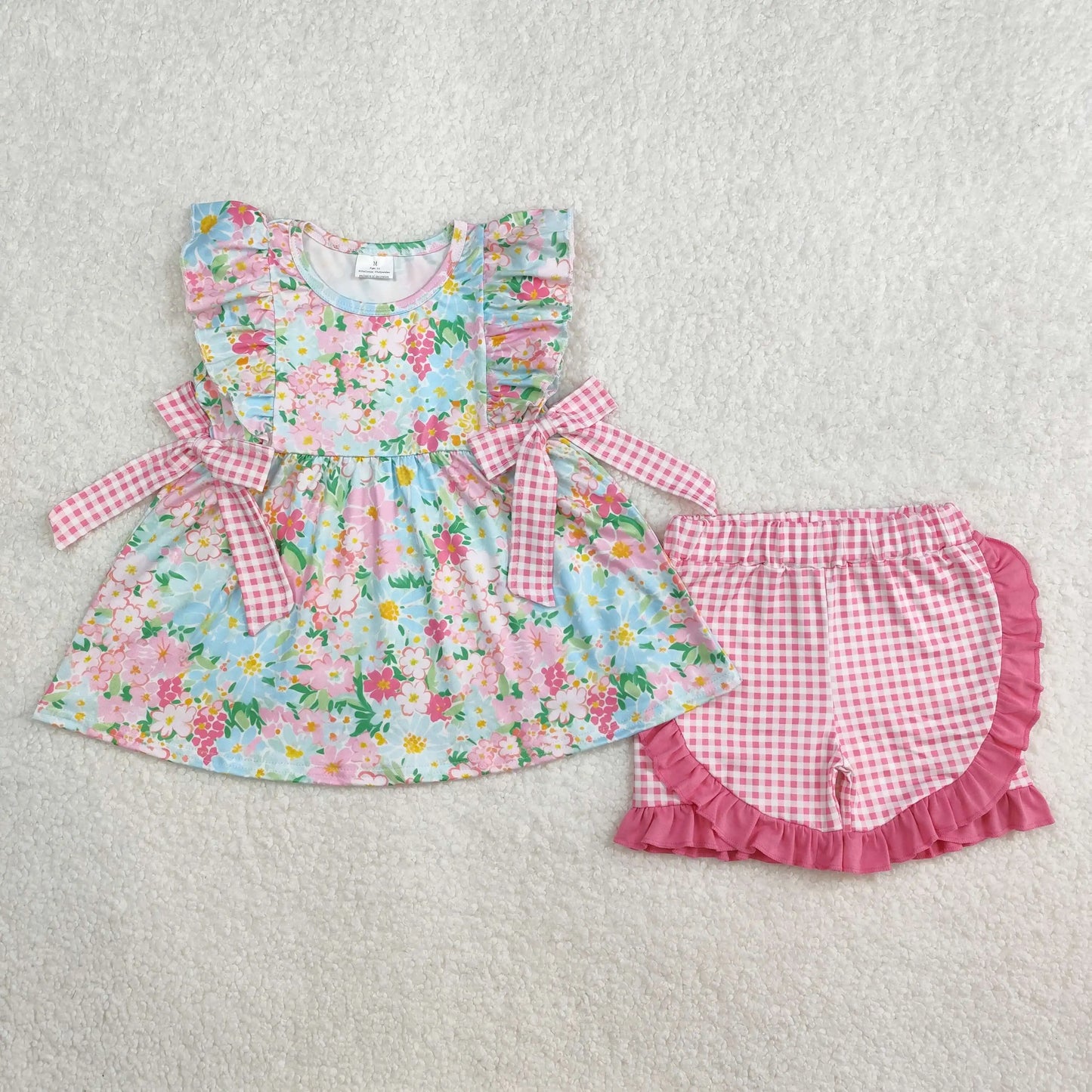 8.5 Wholesale Baby Girl Sets Boutique Hot Sale Kids Children Short Sleeves Shirt Cotton Shorts Summer Two Pieces Toddler New