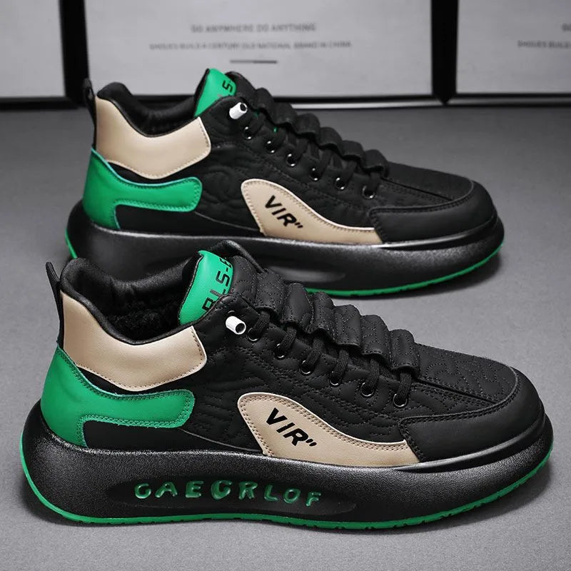 New Breathable Thick Sole Men's Skateboarding Shoes with Comfortable Casual Sports Shoes  Elevated  Men's Board Shoes