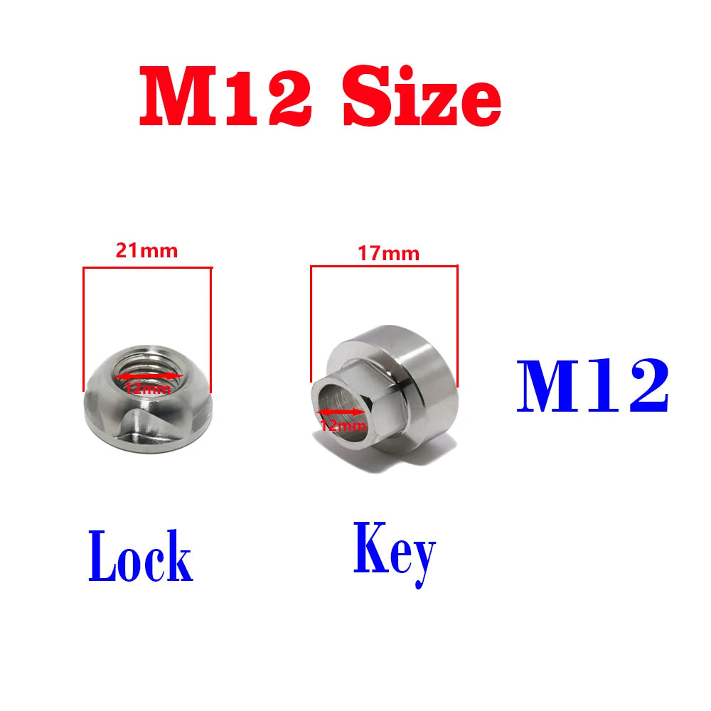 Security protection Anti Theft Nuts M6 M8 M10 M12 Nuts 304Stainless Steel Mountain Bike Awning Car Accessories LED Light