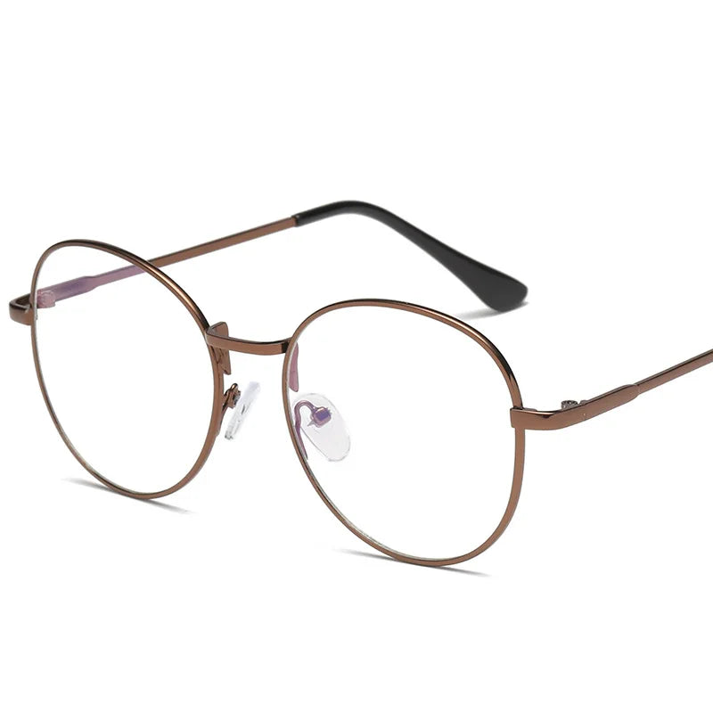 Photochromic Eyeglasses Women Men 2024 Metal Simple Circle Lunettes Anti Reflet Homme Blue Light Original Blue Photogray Glasses