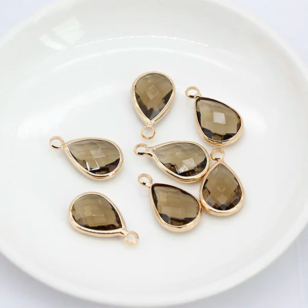 12p teardrop Metal Crystal beads glass Charm Pendant Earring Connector DIY Jewelry Making Necklace Bracelets Earring Accessories