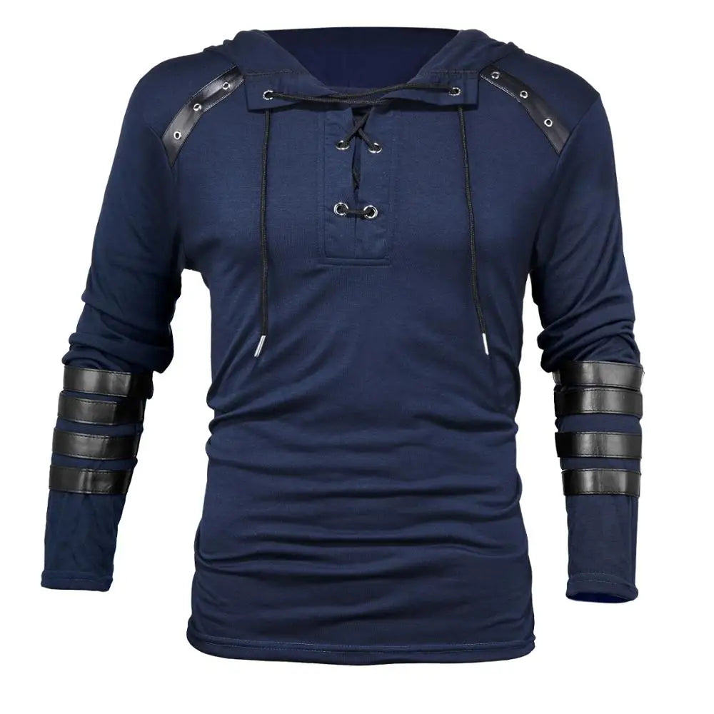 Men Medieval Renaissance Grooms Pirate Reenactment Larp Costume Lacing Up Shirt Bandage Top Middle Age Clothing For Adult 3XL