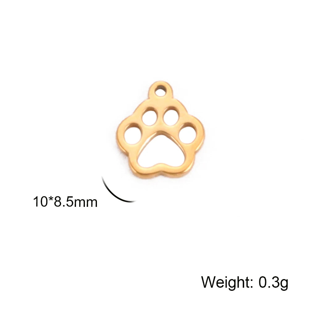5pcs/lot Stainless Steel DIY Charms for Jewelry Making Ghost Squirrel Fish Bear Paw Animal Pendant for Necklace Bracelet Earring