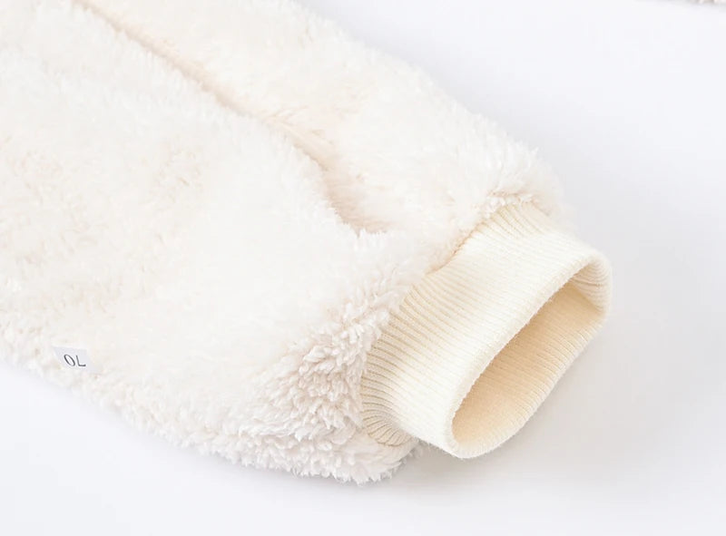 Cute Plush Bear Baby Rompers Toddler Girl Overall Jumpsuit Spring Autumn Hooded Zipper Baby Boys Romper Infant Crawling Clothing