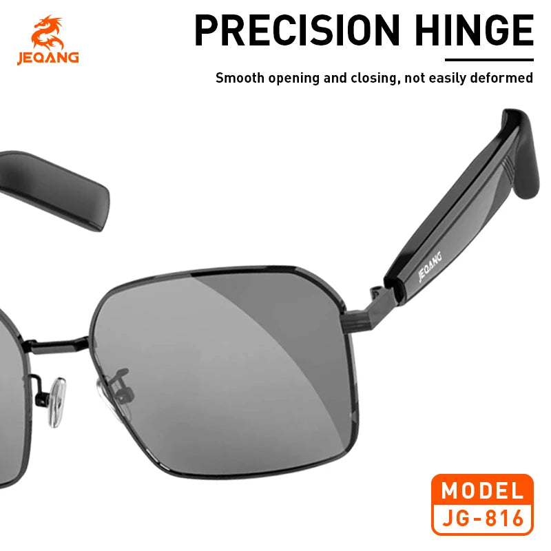 Jeqang JG-816 Fashionable BT Sunglasses Smart Glasses with HD Sound Voice Control Sun Protection & Call Answering