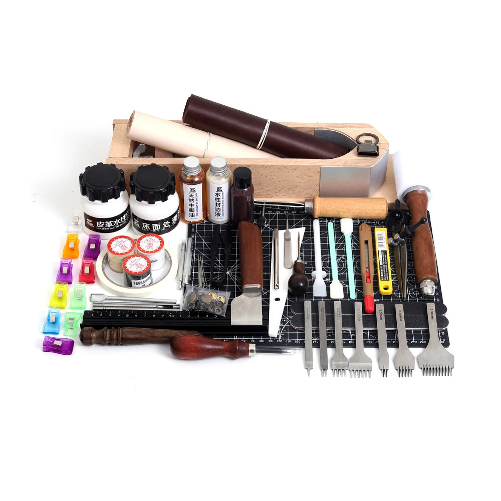 Handbags Wallet DIY Handmade Leather Working Tools Set Leather Tool Kits Professional Leather Tools Craft Set