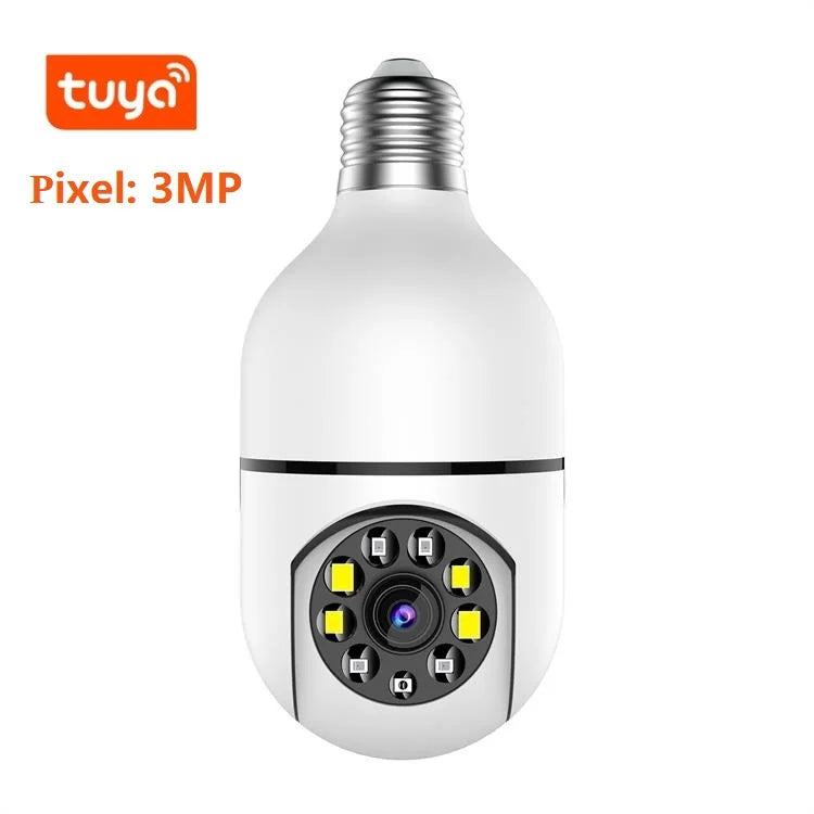 Tuya Smart Hot Sale 3MP HD Surveillance Camera 355 Degree Light Bulb with WiFi Indoor Outdoor Security Bulb