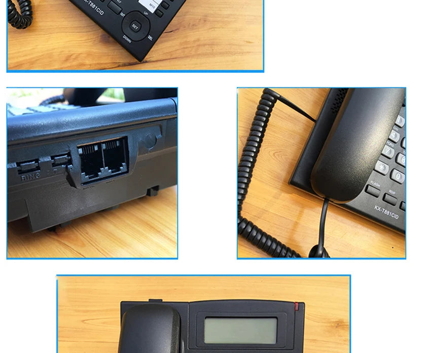 Desktop Corded Telephone, Wired Landline Phone for Home/Hotel/Office, Handsfree, with Blue Backlit, Caller ID, in English