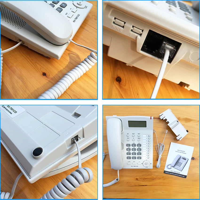 Desktop Corded Telephone, Wired Landline Phone for Home/Hotel/Office, Handsfree, with Blue Backlit, Caller ID, in English