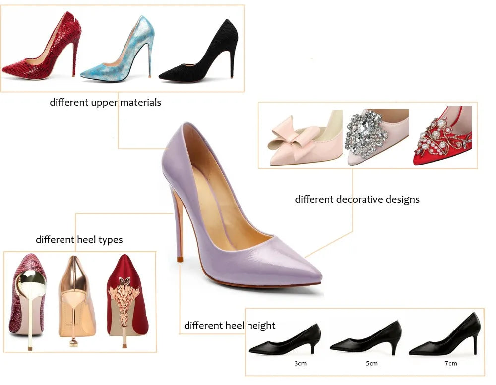 Colors Custom Women Super Pointy Toe Shoes Back Strap High Heels Slip on  Patent Pumps Slingback Dress Sandals