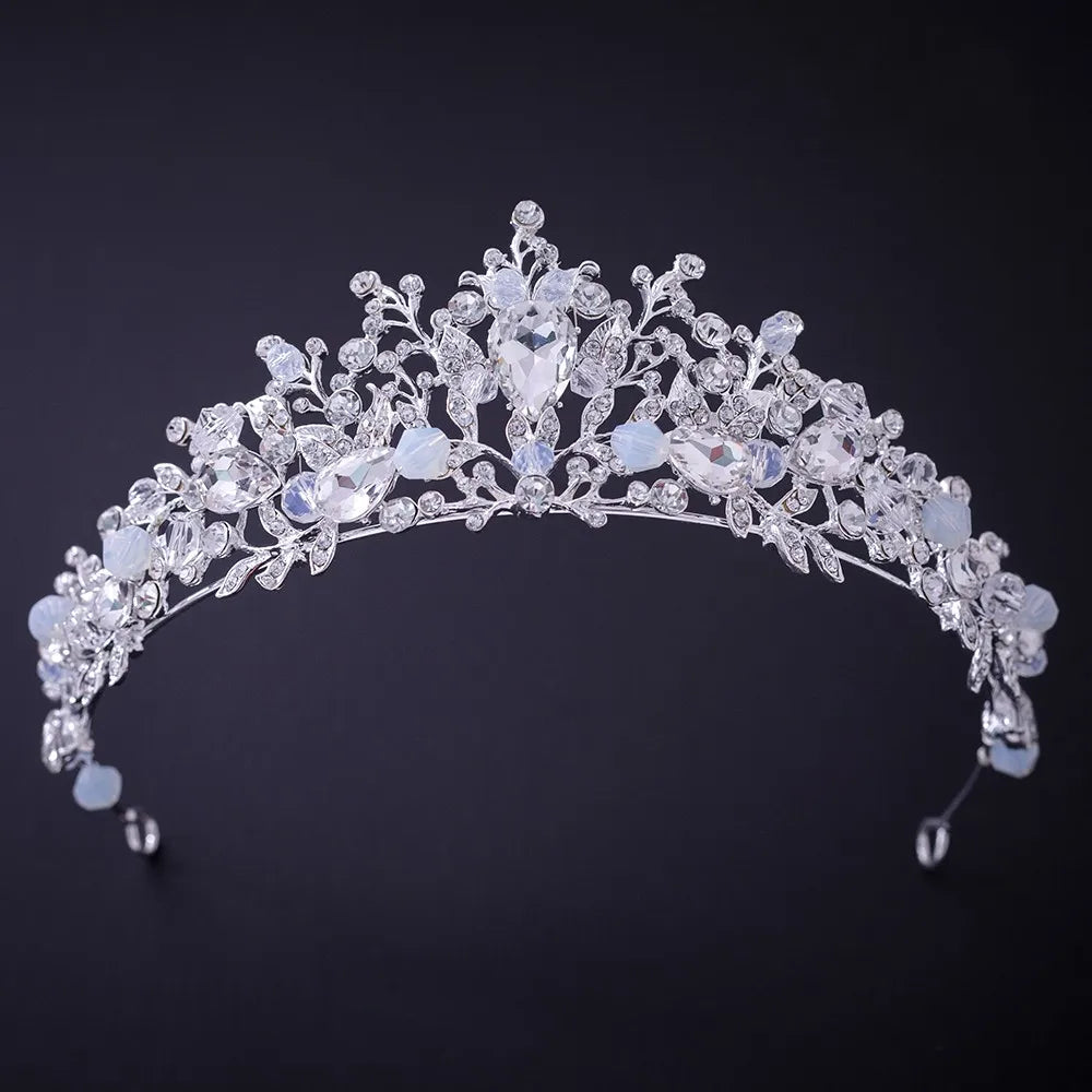 Silver Color Crystal Rhinestone Crown and Tiara Wedding Hair Accessories Bridal Tiaras Hair Crown Wedding Headpiece Women Diadem