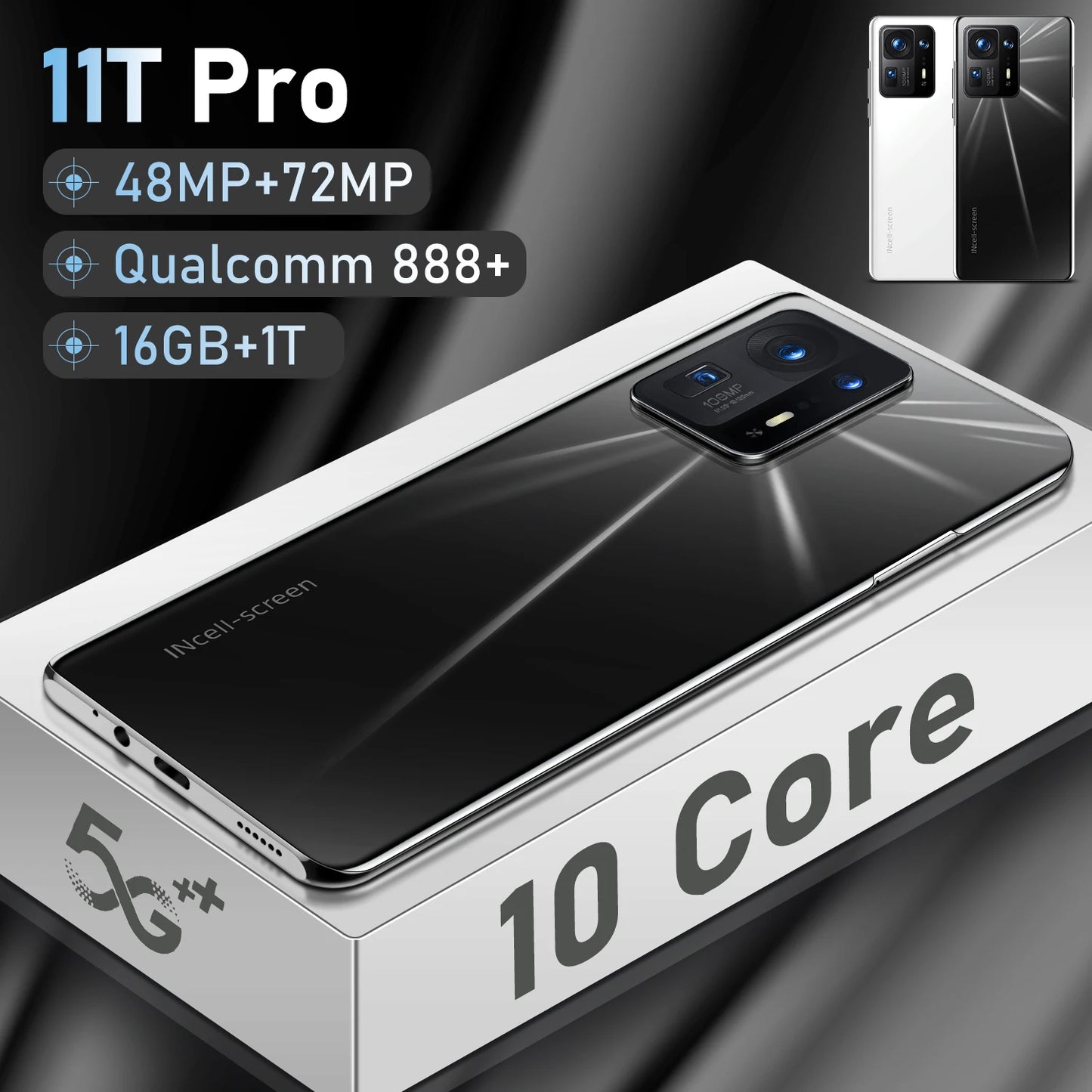 11T PRO 5G mobile phone 16G 1T memory 7.3 inch dual SIM card Android smartphone global version mobile phone 5G mobile phone