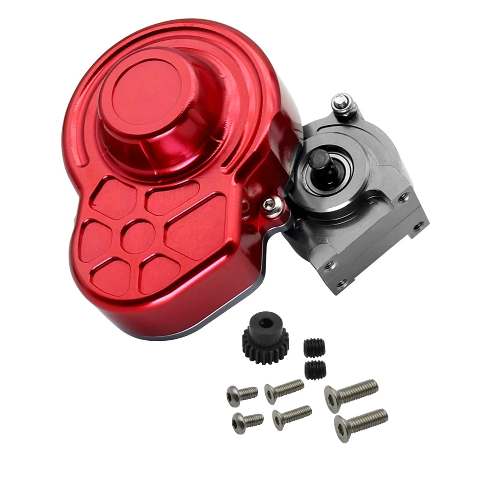 48P All Metal Transmission Gearbox with Motor Gear/Protective Cover for 1/10 RC Rock Crawler Axial SCX10 9028 90047  Truck